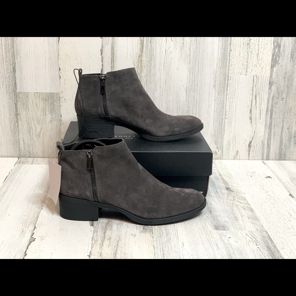 Calvin Klein Gray Suede Bootie Boots